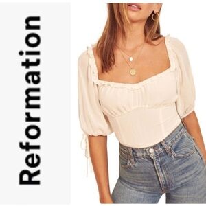 NWOT Reformation Cantalope top in white
